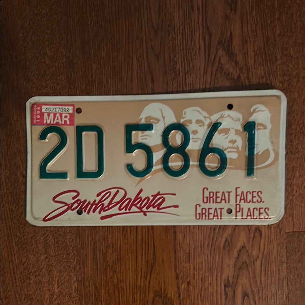 Vintage South Dakota license plate